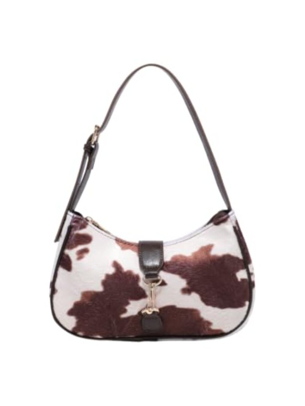 PU Leather Shoulder Bag with Zipper Closure